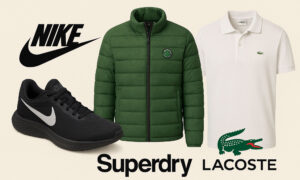 Nike, LaCoste, Superdry.