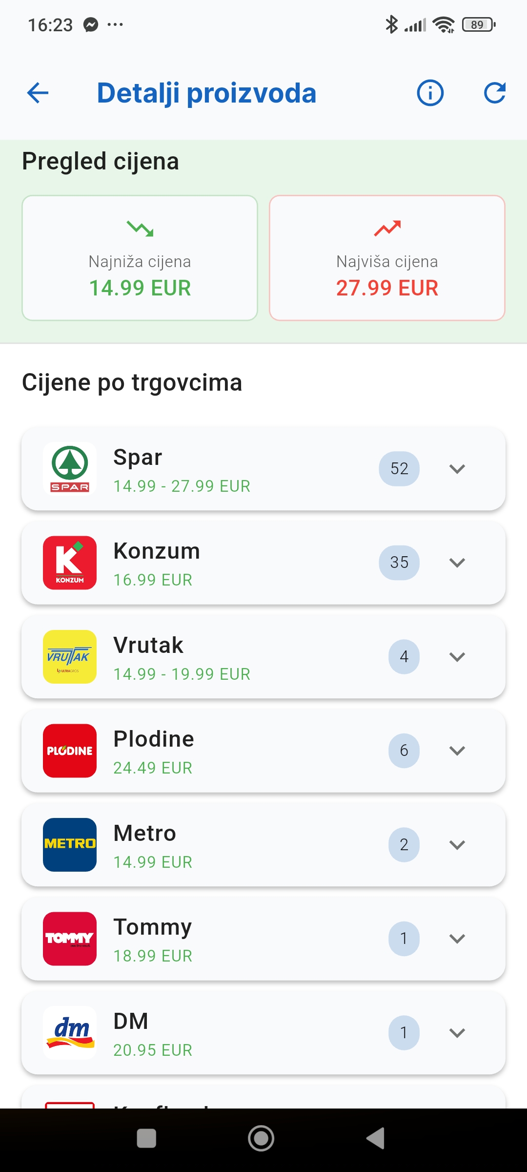 Koliko.HR – zaslon 2